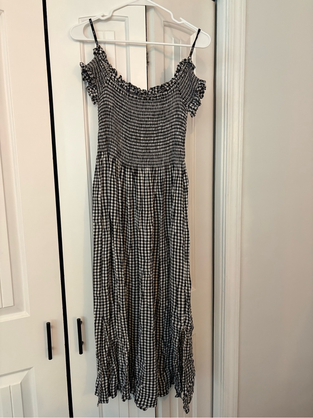 Bardot Black and White Gingham Maxi Dress